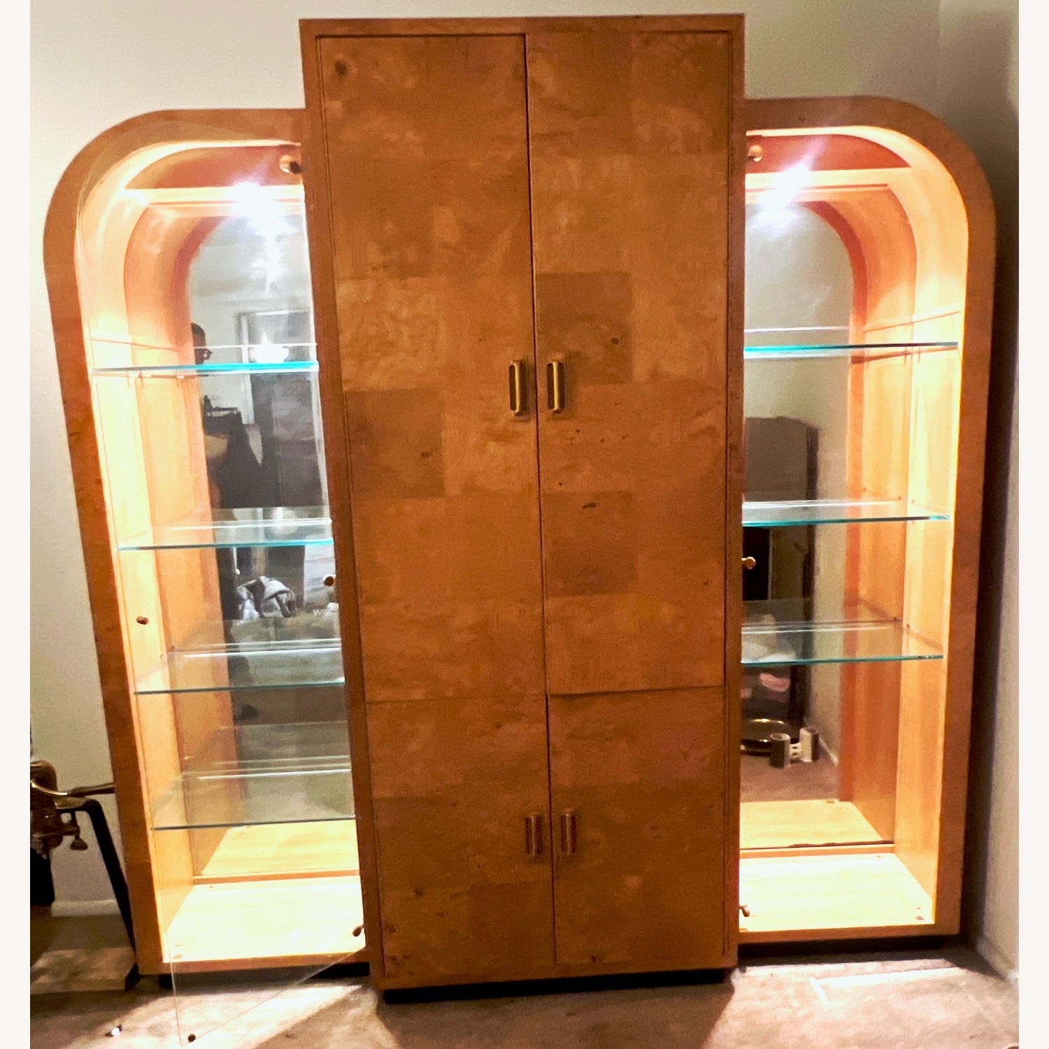 Henredon Scene 2 Natural Burl Wood Wall Unit - image-2