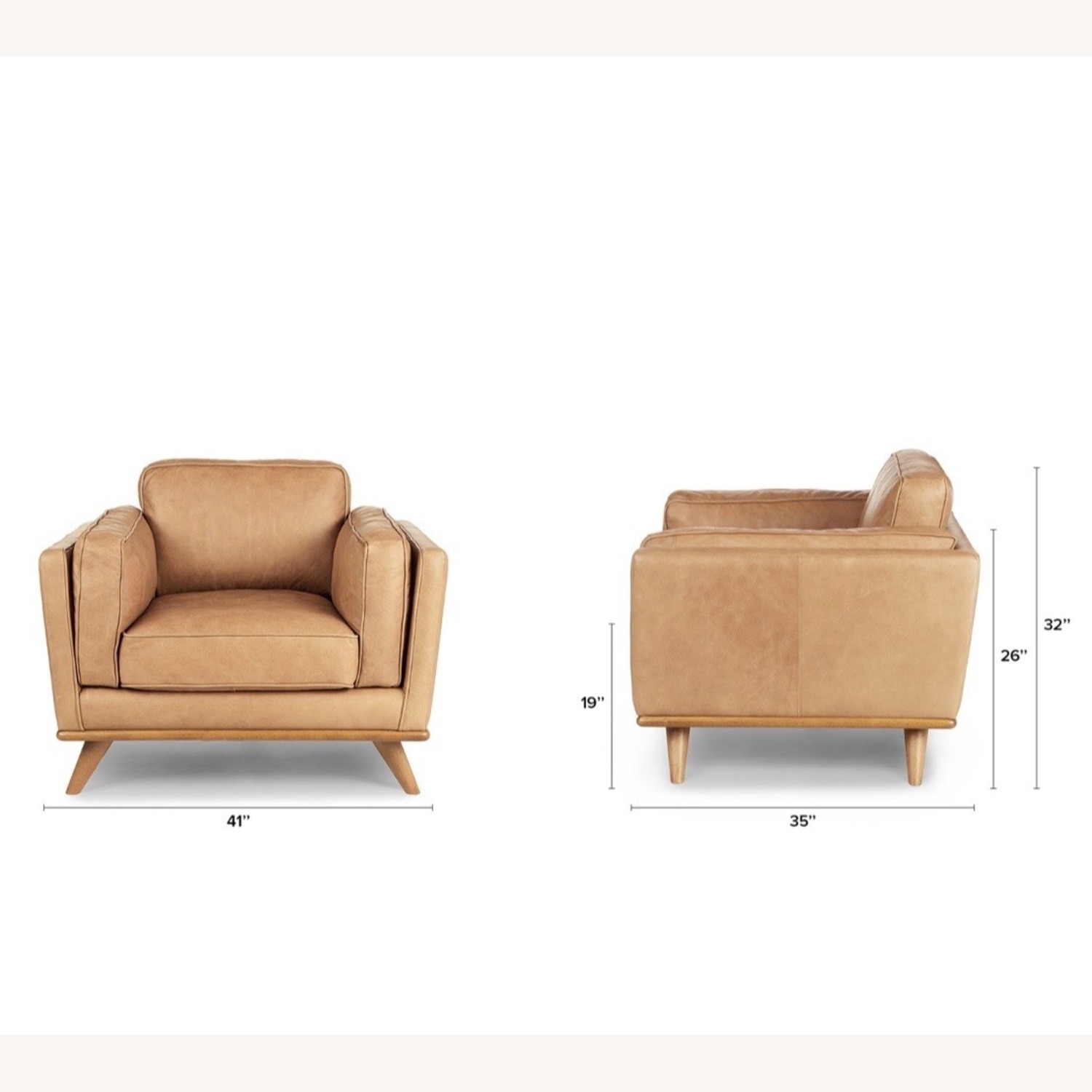 Article Leather & Oak Armchair - image-6