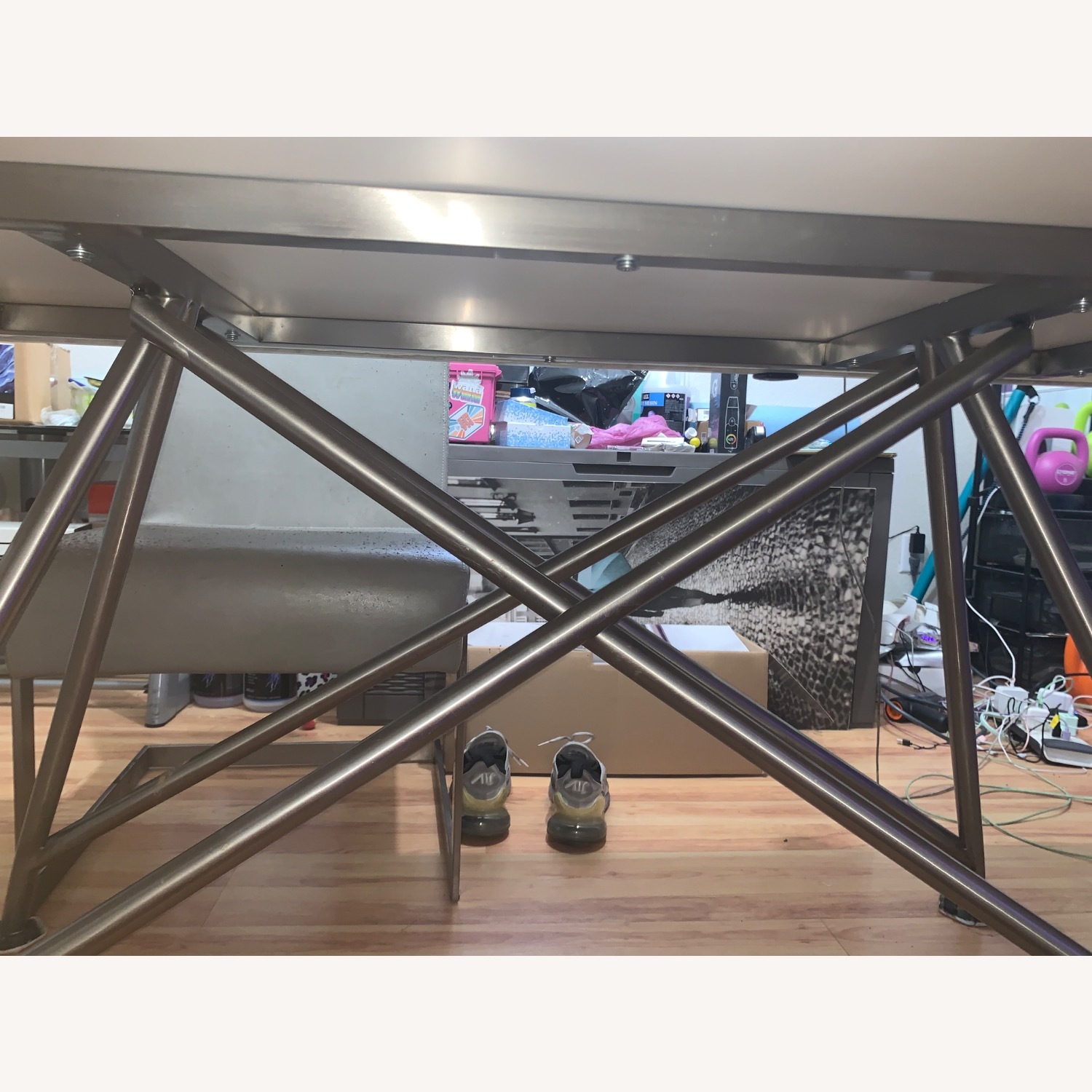 Light Gray Marble Dining Table - image-3