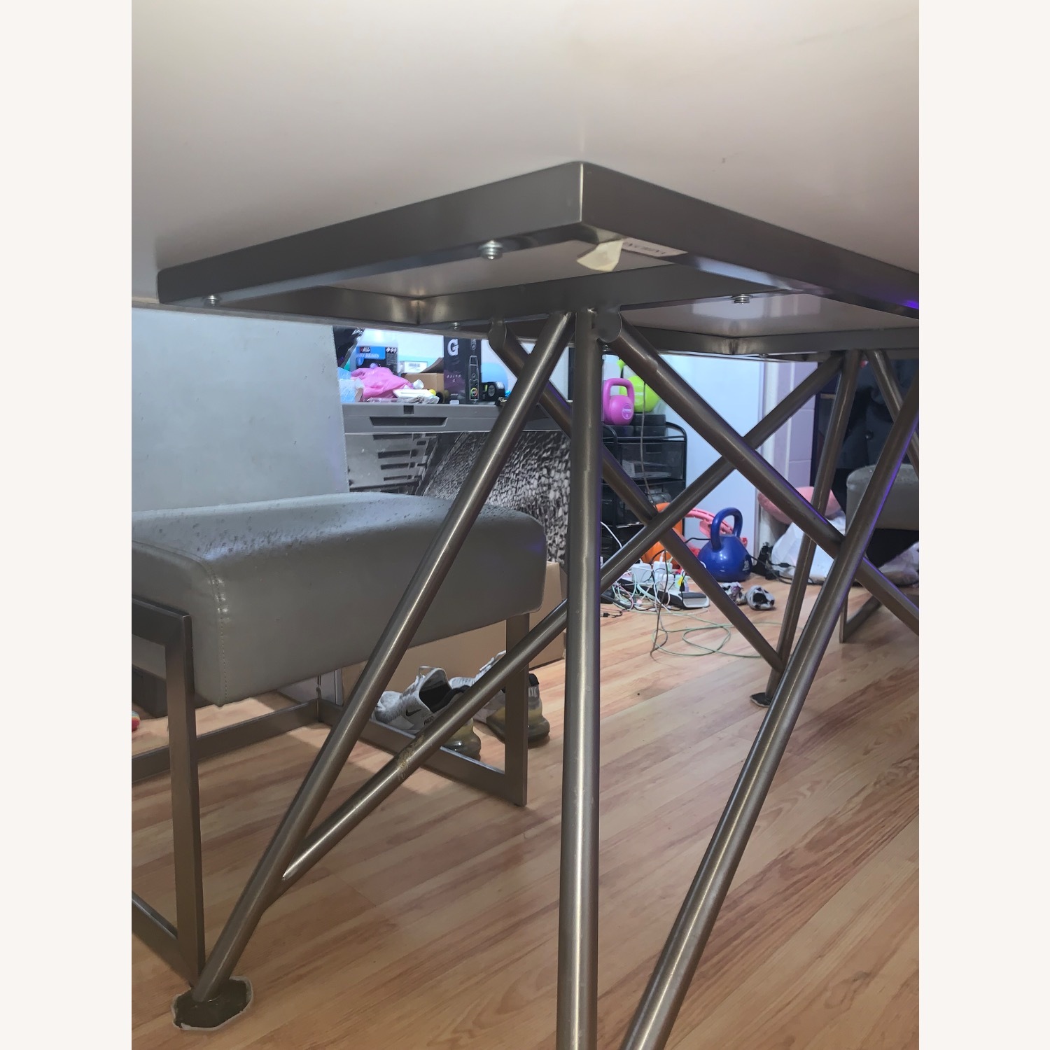 Light Gray Marble Dining Table - image-4