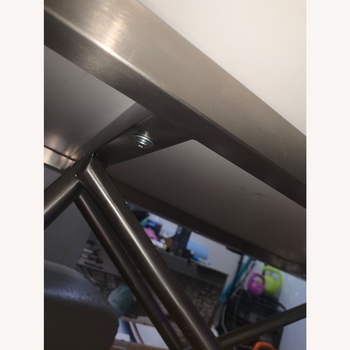 Used Light Gray Marble Dining Table for sale on AptDeco