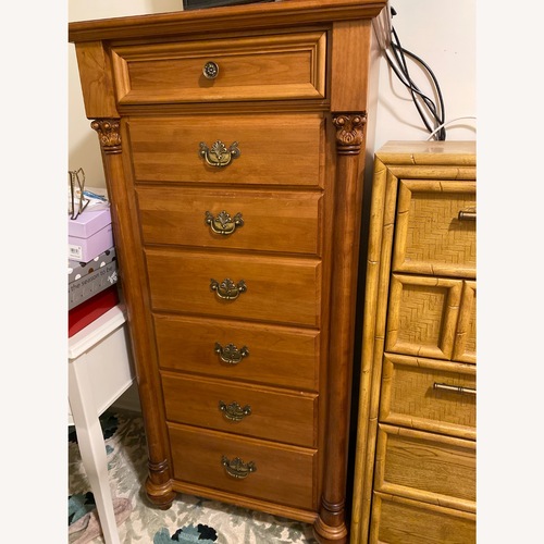 Used Vintage/Antique Finds Light Brown Wood Dresser for sale on AptDeco