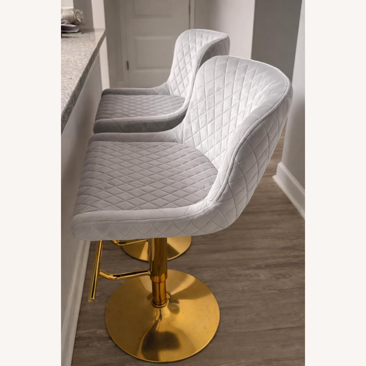 Light Gray Velvet Dining Chairs - image-2