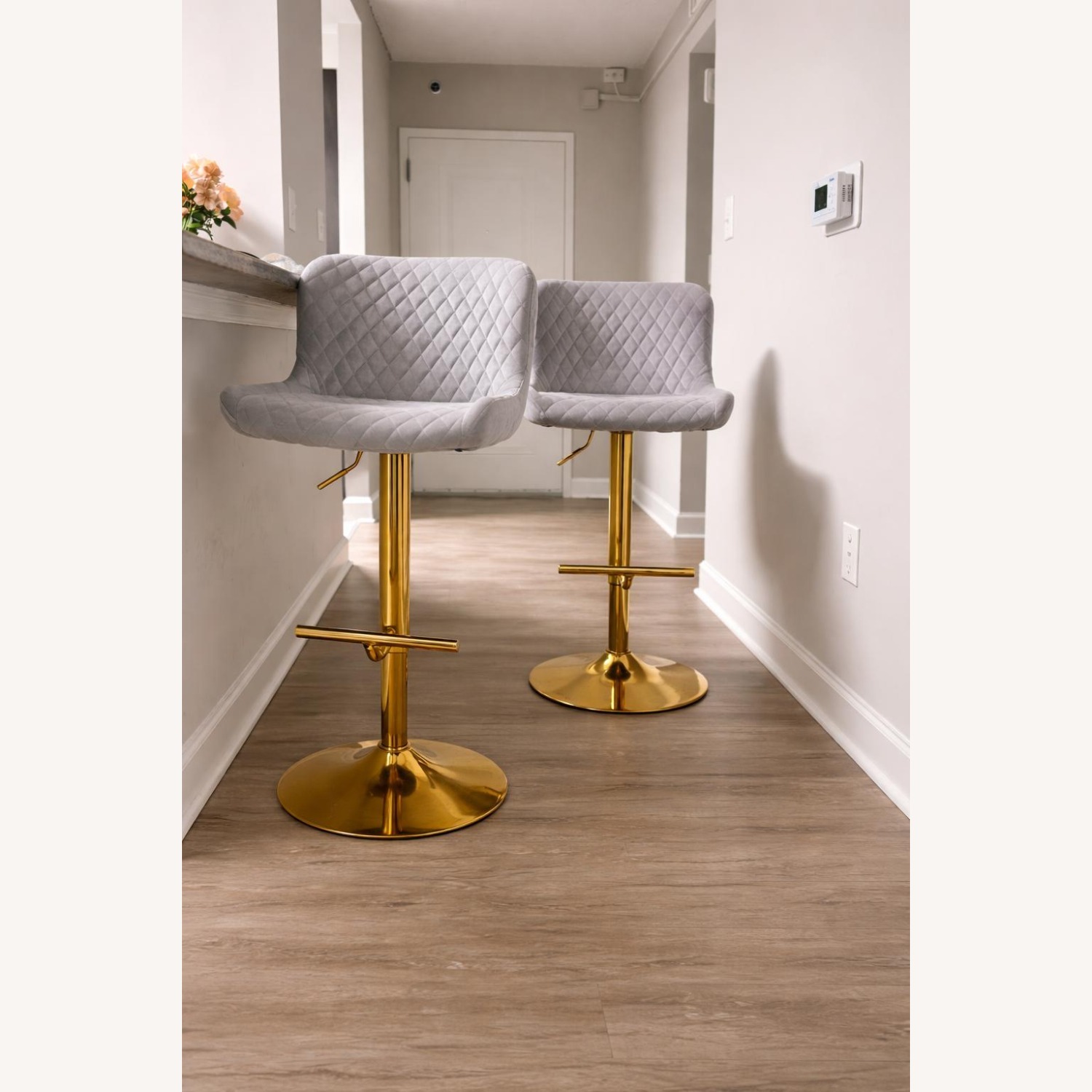 Light Gray Velvet Dining Chairs - image-1