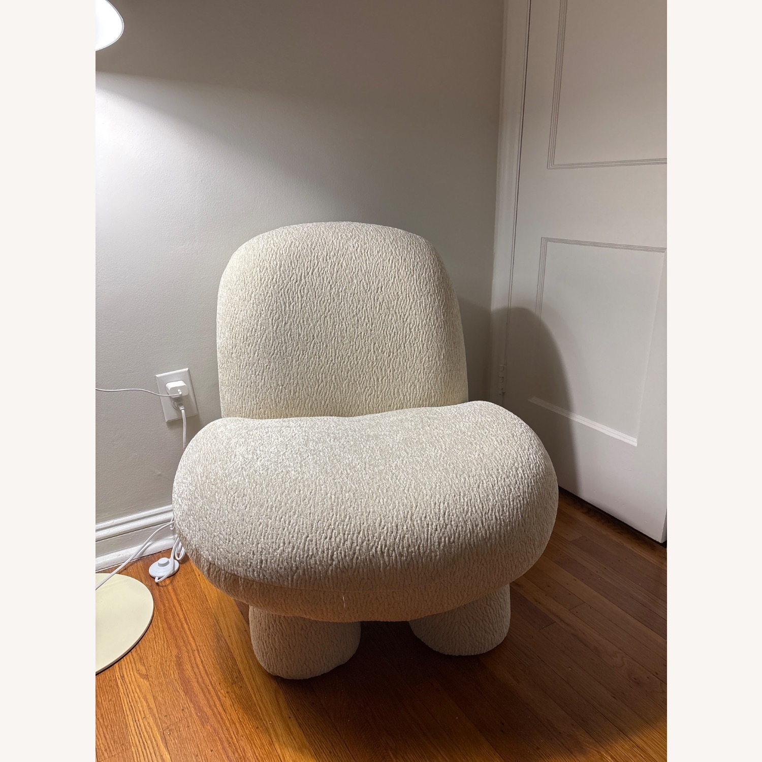 Urban Outfitters White Boucle Accent Chair - image-2