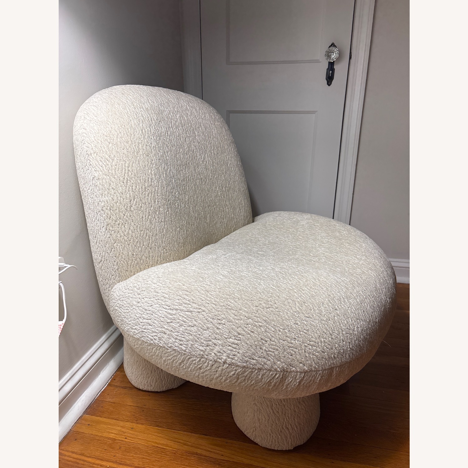 Urban Outfitters White Boucle Accent Chair - image-3