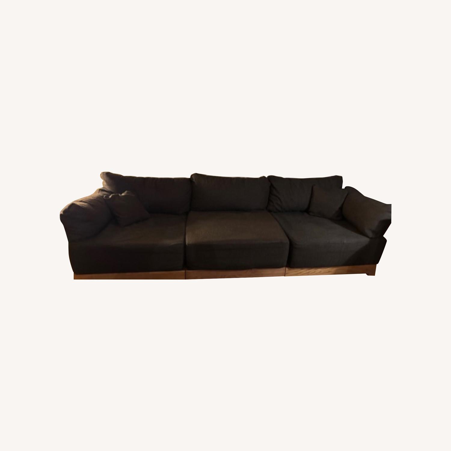 Inside Weather Dark Brown Fabric 3+ Seater Sofa - image-7