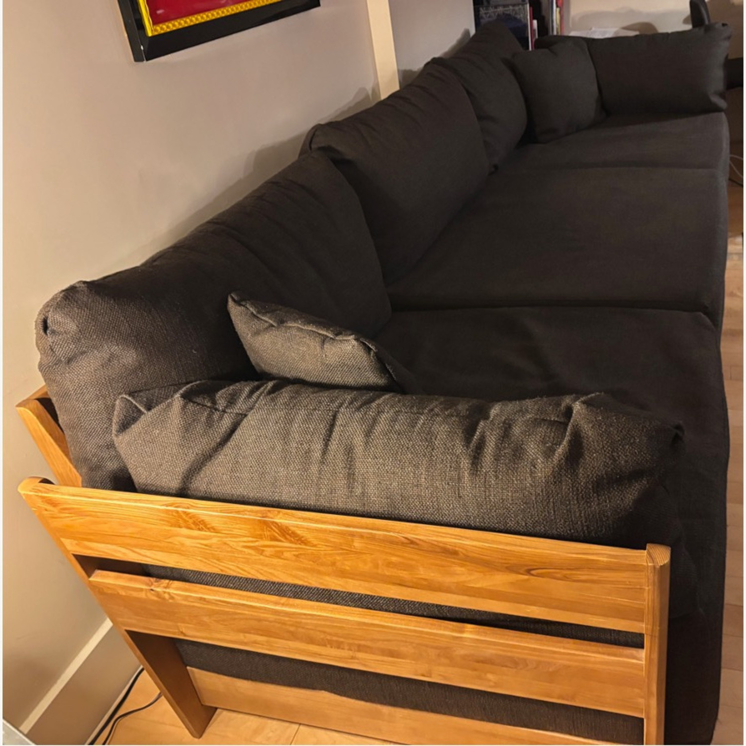 Inside Weather Dark Brown Fabric 3+ Seater Sofa - image-3