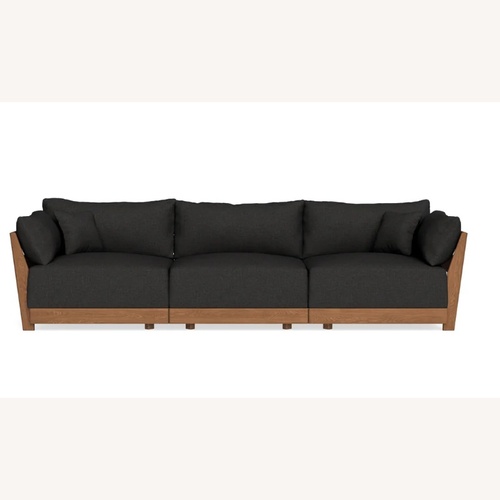 Used Inside Weather Dark Brown Fabric 3+ Seater Sofa for sale on AptDeco