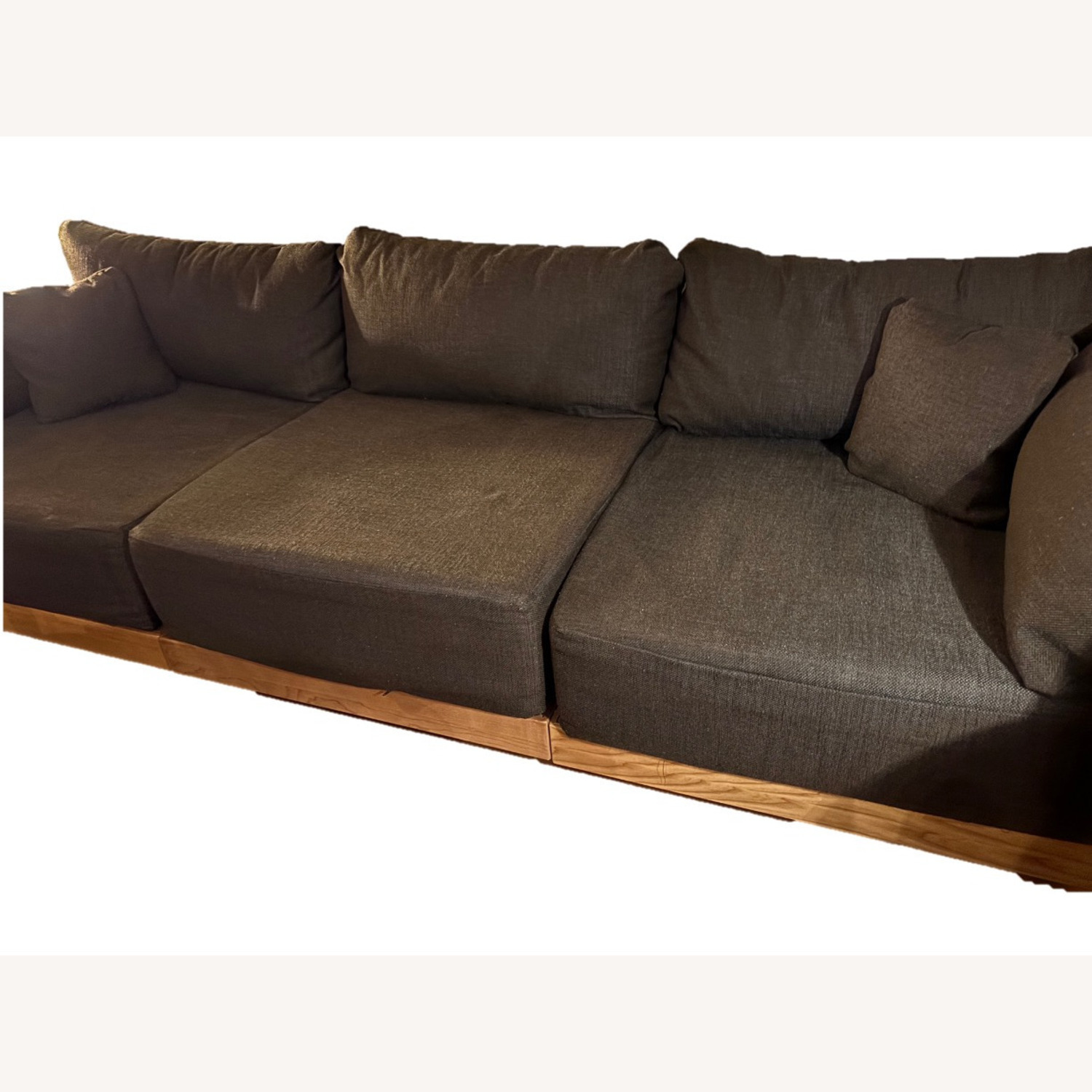 Inside Weather Dark Brown Fabric 3+ Seater Sofa - image-1
