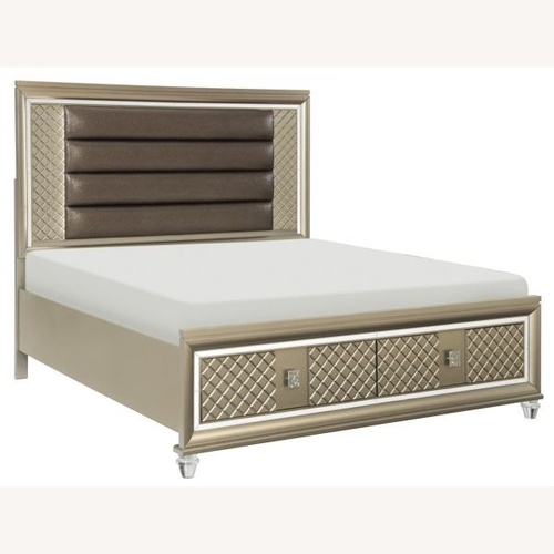 Used Silver Wood King Bed for sale on AptDeco
