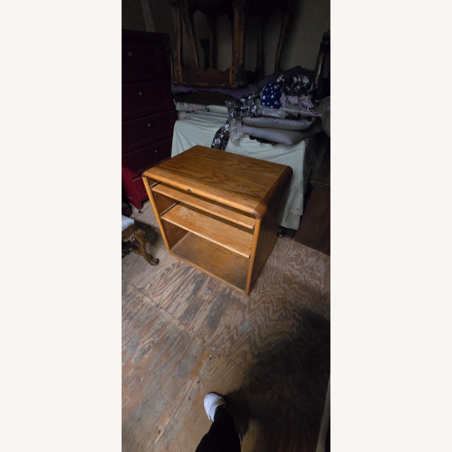 Light Brown Wood Media Storage - image-1