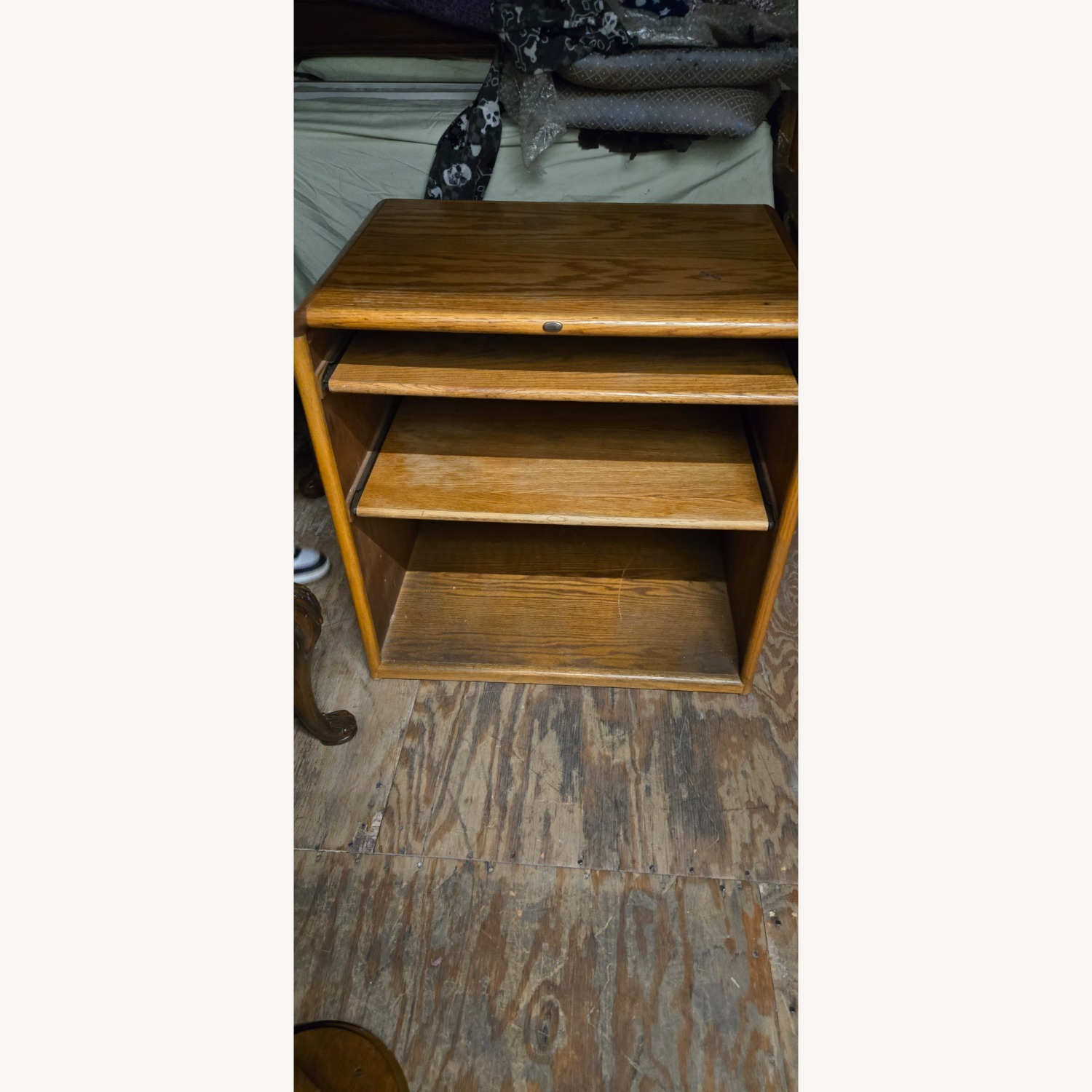 Light Brown Wood Media Storage - image-3