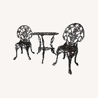 Victorian Revival Iris Themed Bistro Set