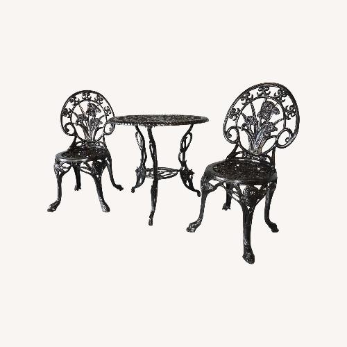 Used Victorian Revival Iris Themed Bistro Set for sale on AptDeco
