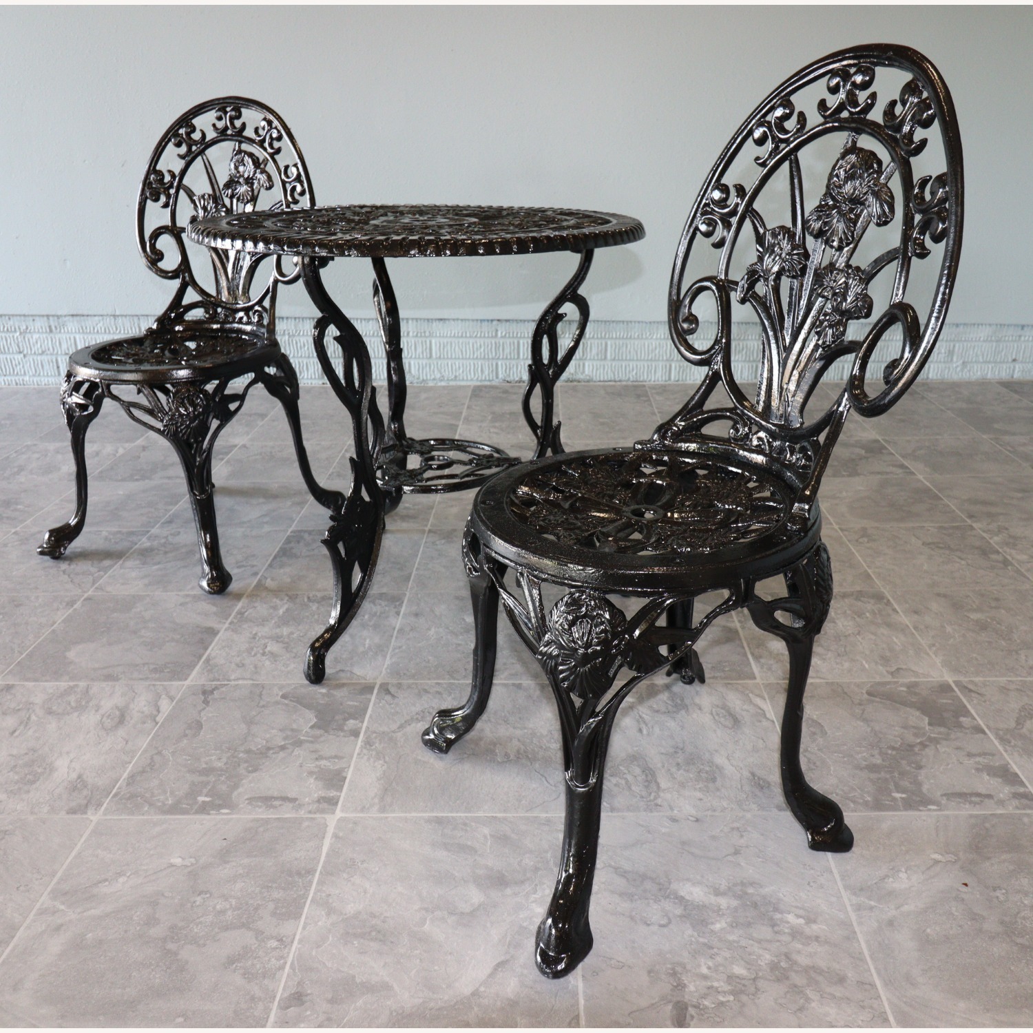 Victorian Revival Iris Themed Bistro Set - image-7