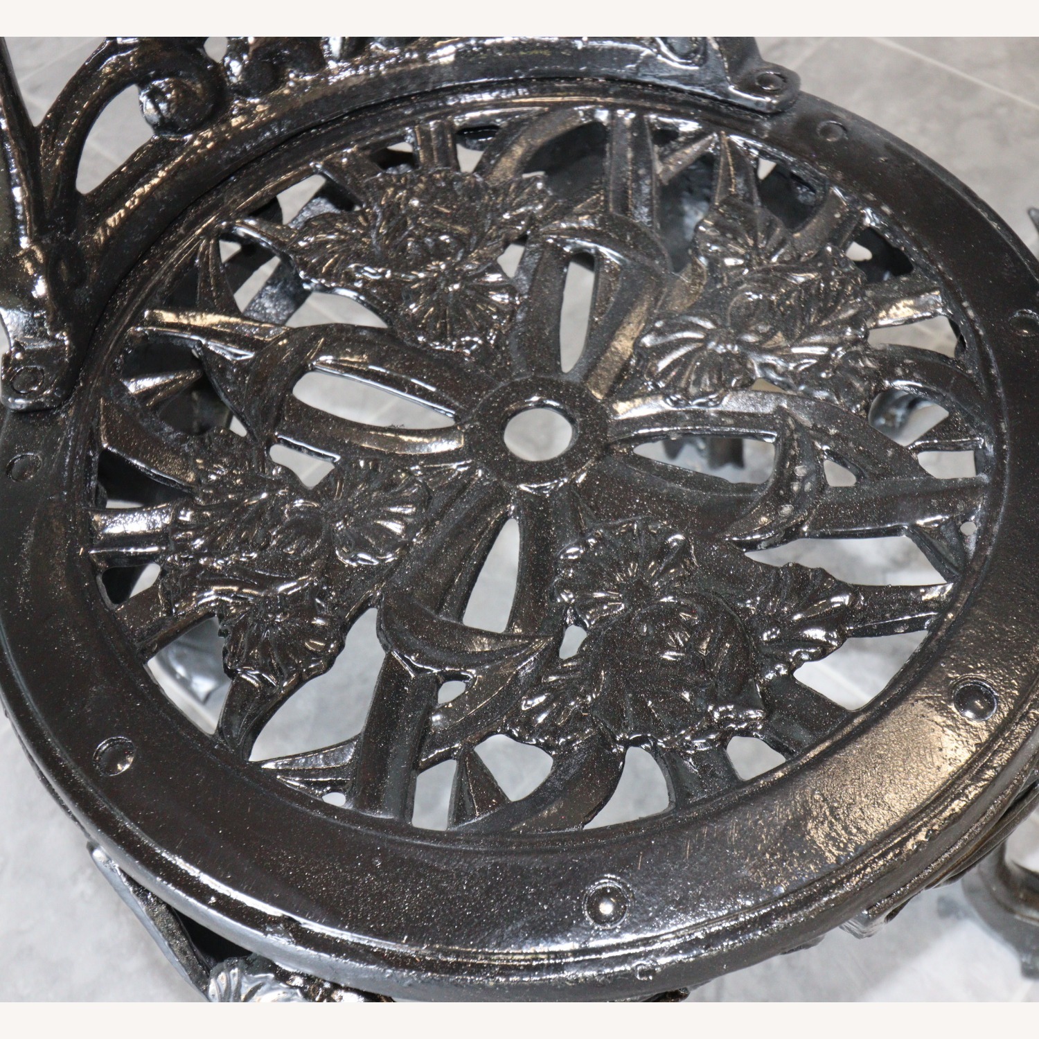 Victorian Revival Iris Themed Bistro Set - image-4