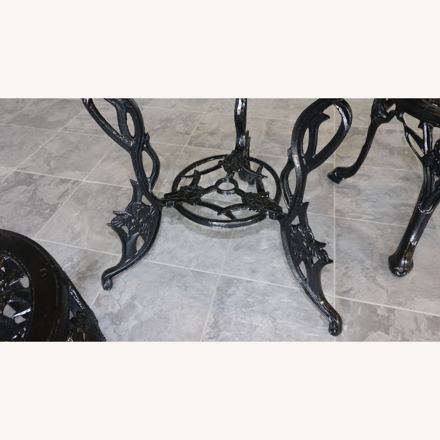 Victorian Revival Iris Themed Bistro Set - image-6