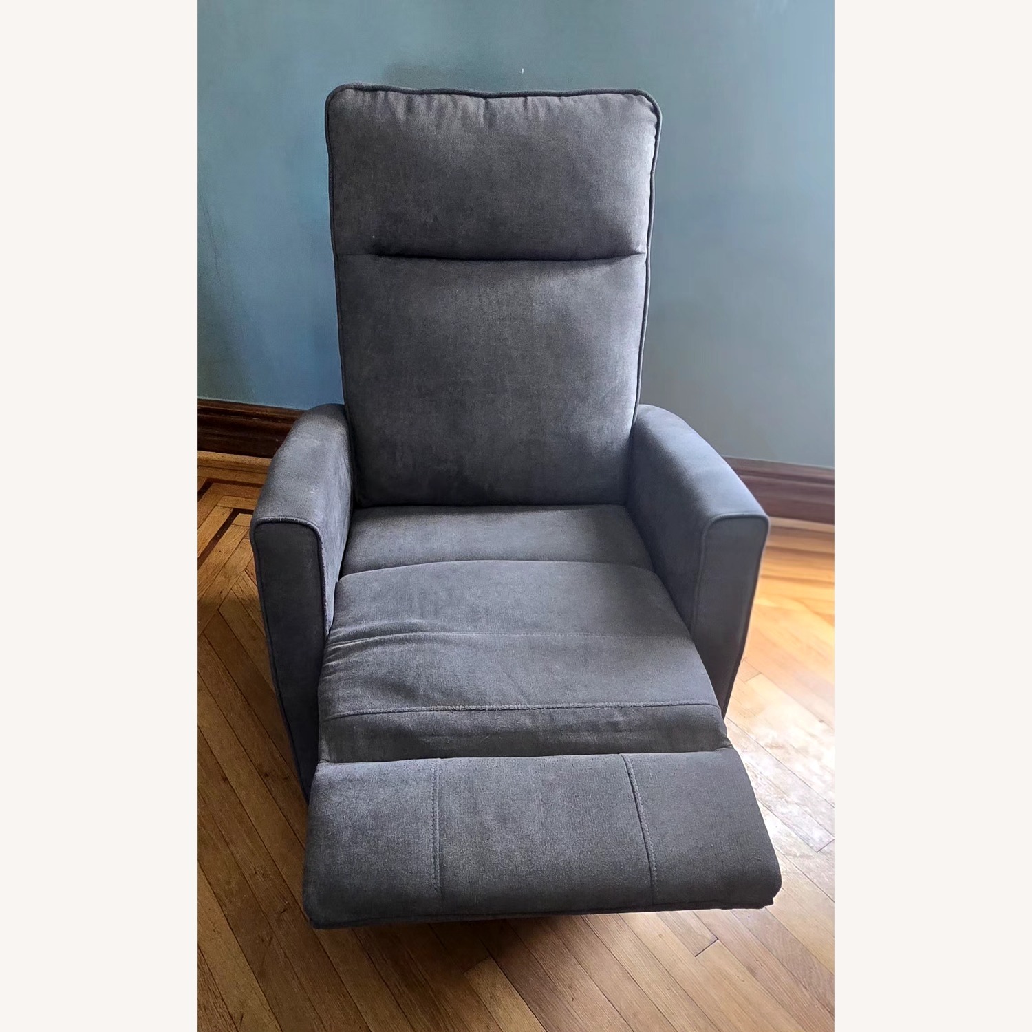 Dark Gray Fabric Recliner - image-1