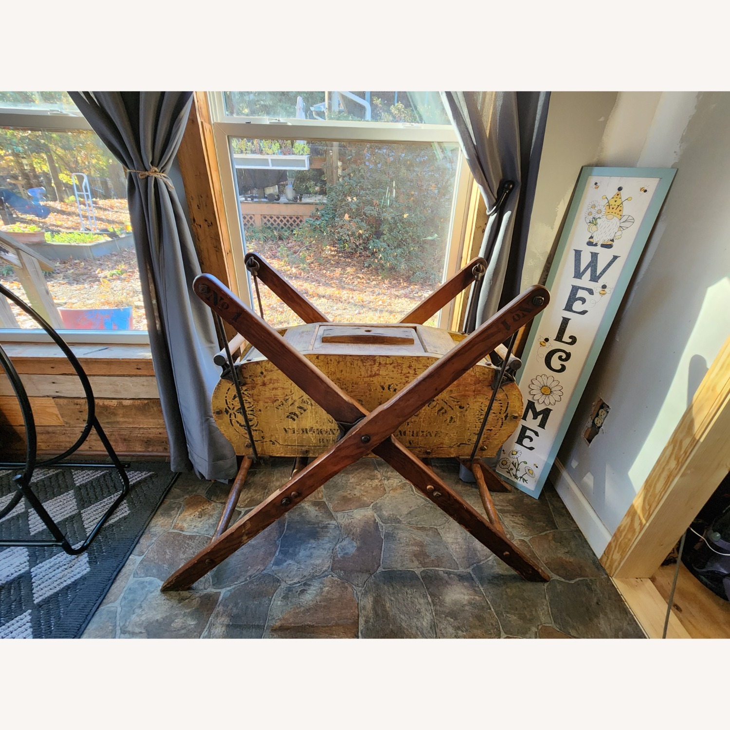 Vintage/Antique Yellow Wood Décor - image-3