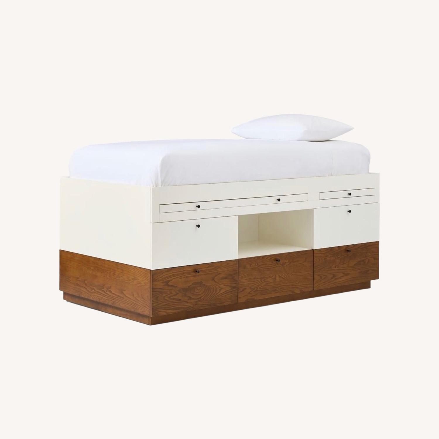 West Elm Kids Captain's White Wood Bunk Bed - image-0