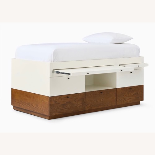 Used West Elm Kids Captain's White Wood Bunk Bed for sale on AptDeco