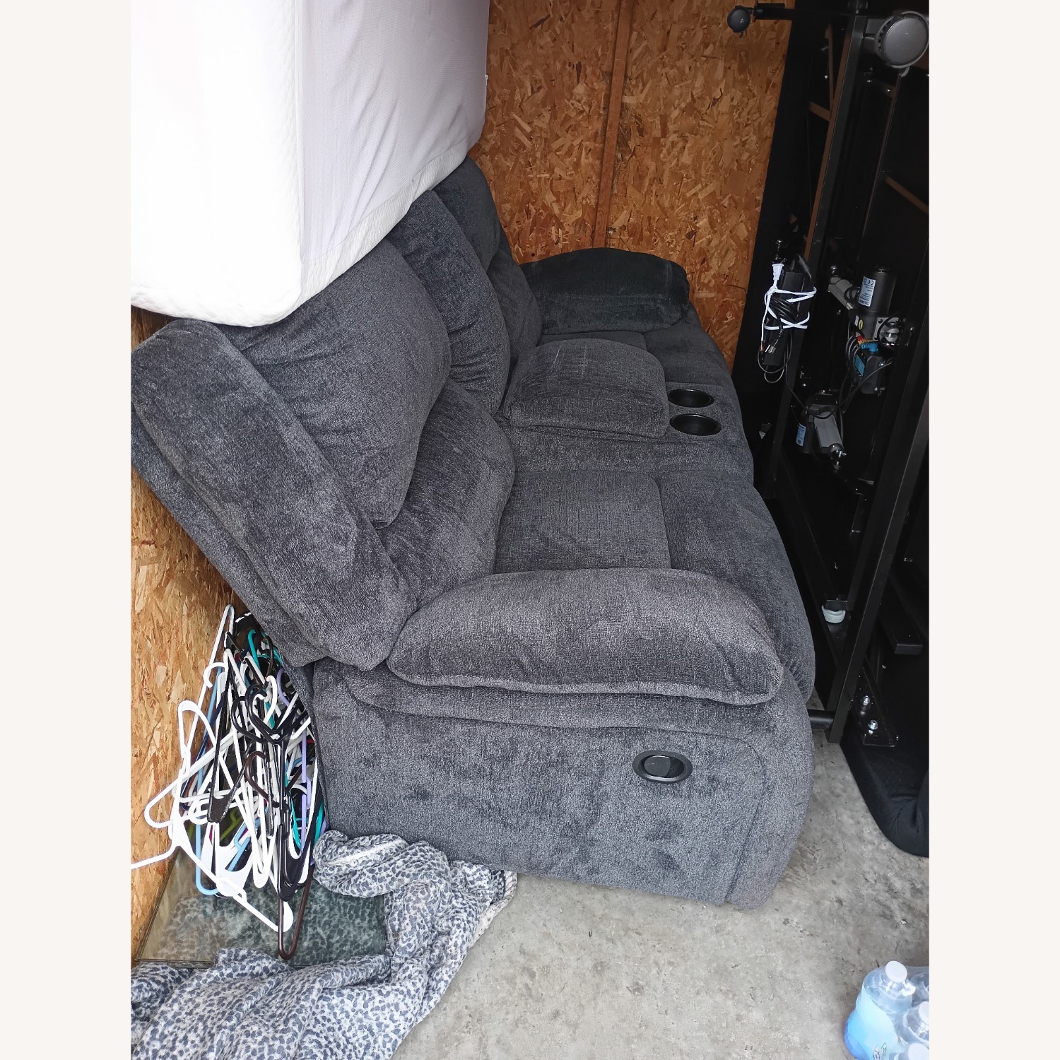 Ashley Furniture Blue Fabric Loveseat - image-3