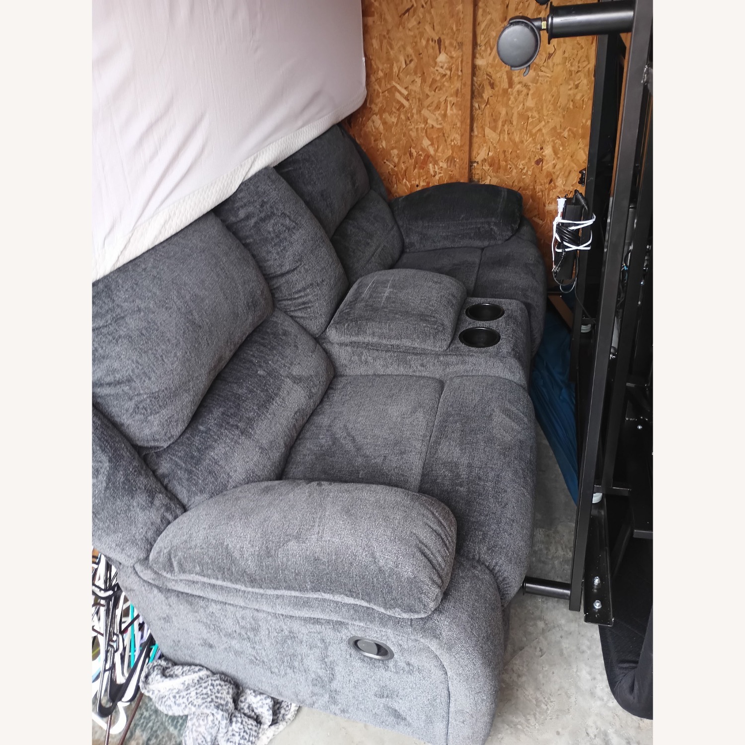 Ashley Furniture Blue Fabric Loveseat - image-4