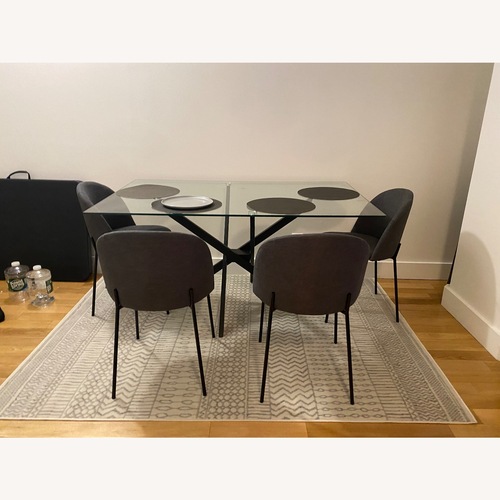 Used Wayfair Light Gray Fabric Area Rug 5' x 7' for sale on AptDeco