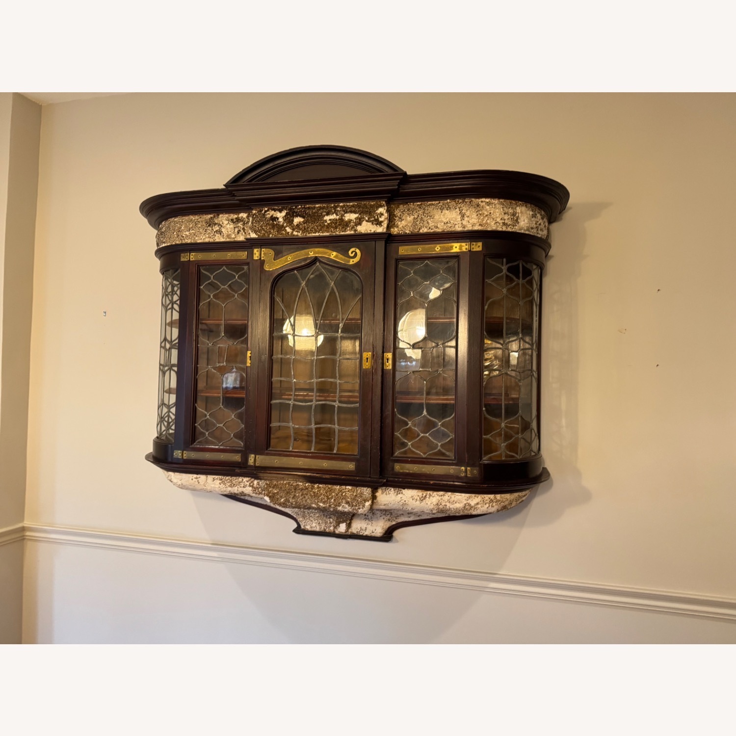Antique Wall Hung Curio Cabinet - image-5