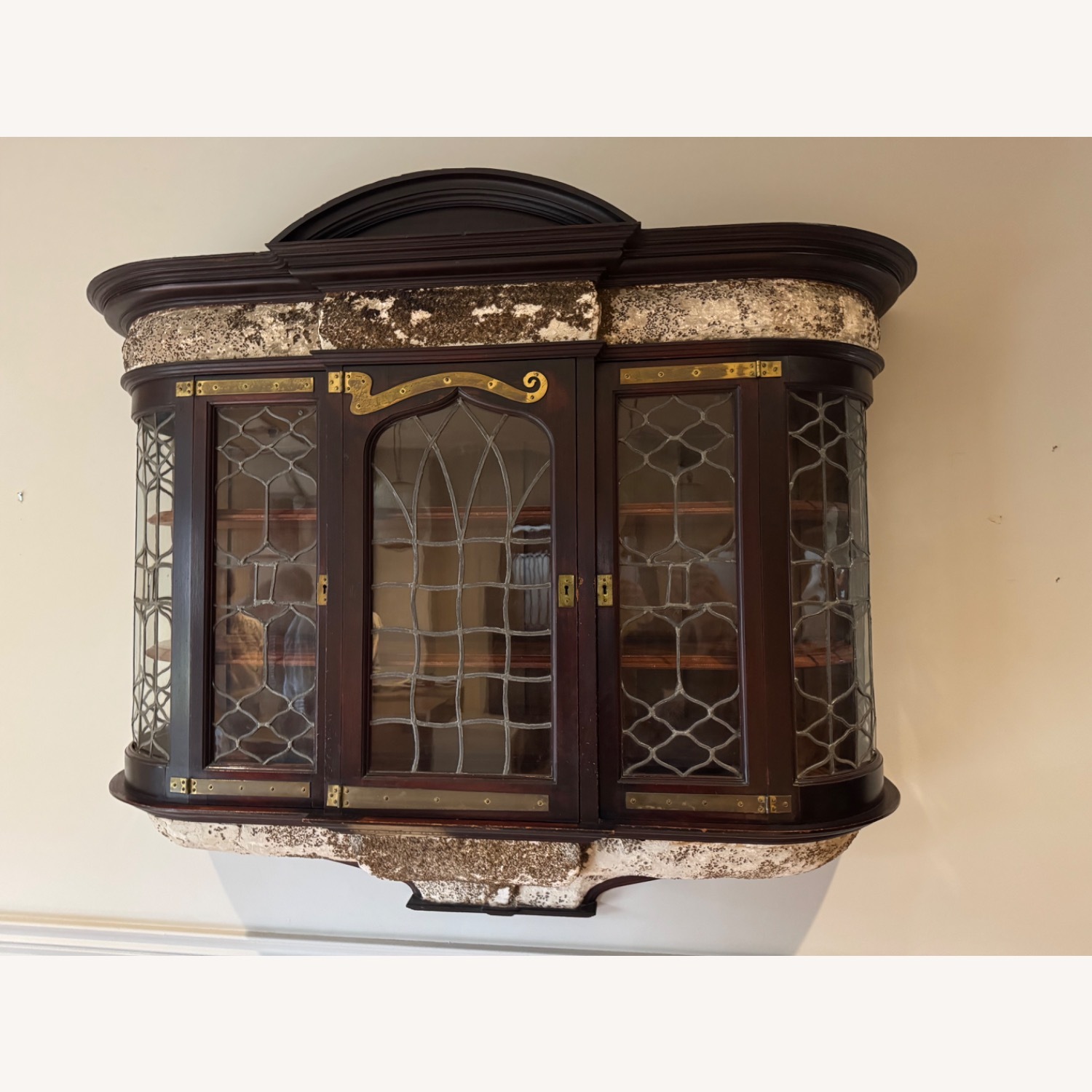 Antique Wall Hung Curio Cabinet - image-4