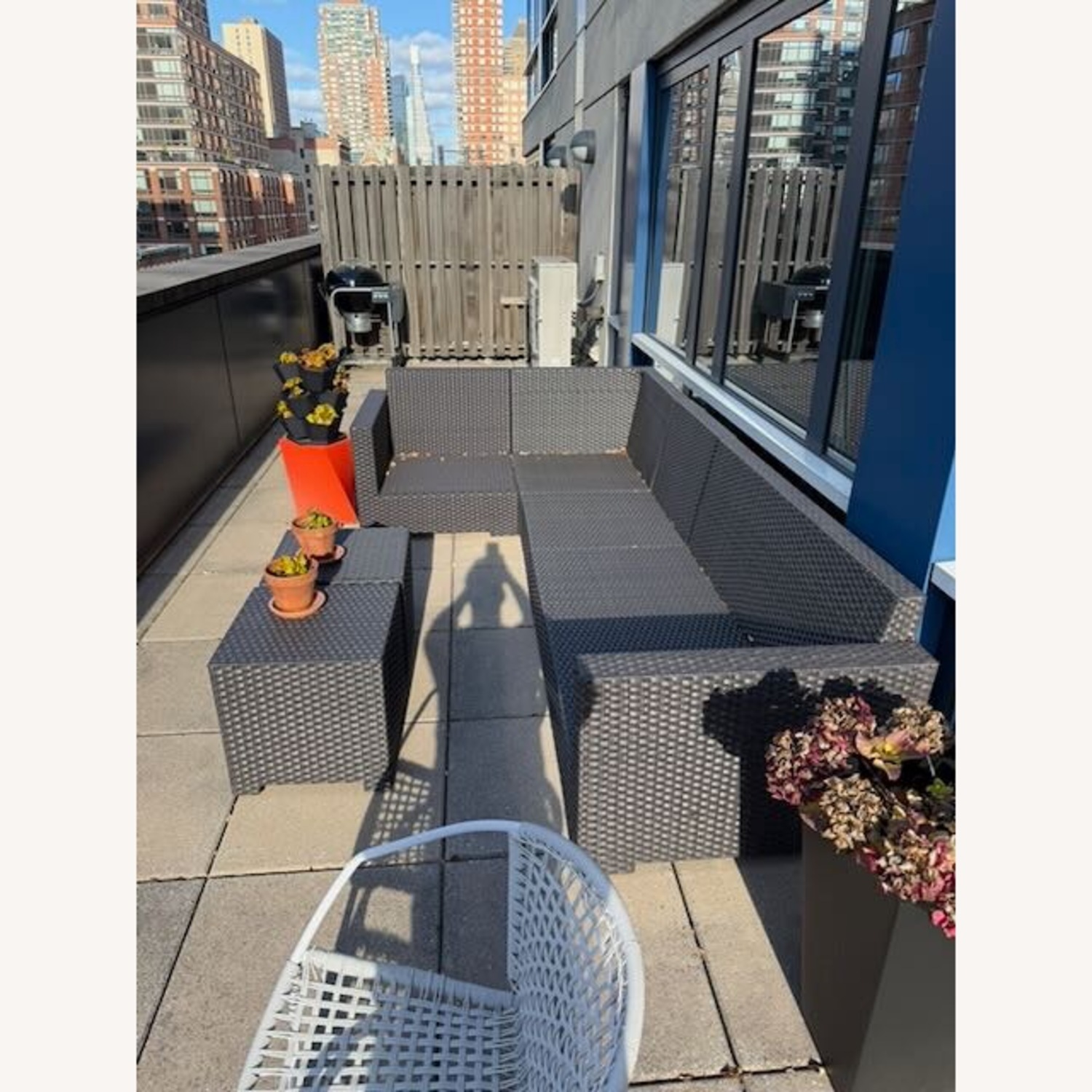 West Elm Dark Gray Fabric Patio Furniture - image-1