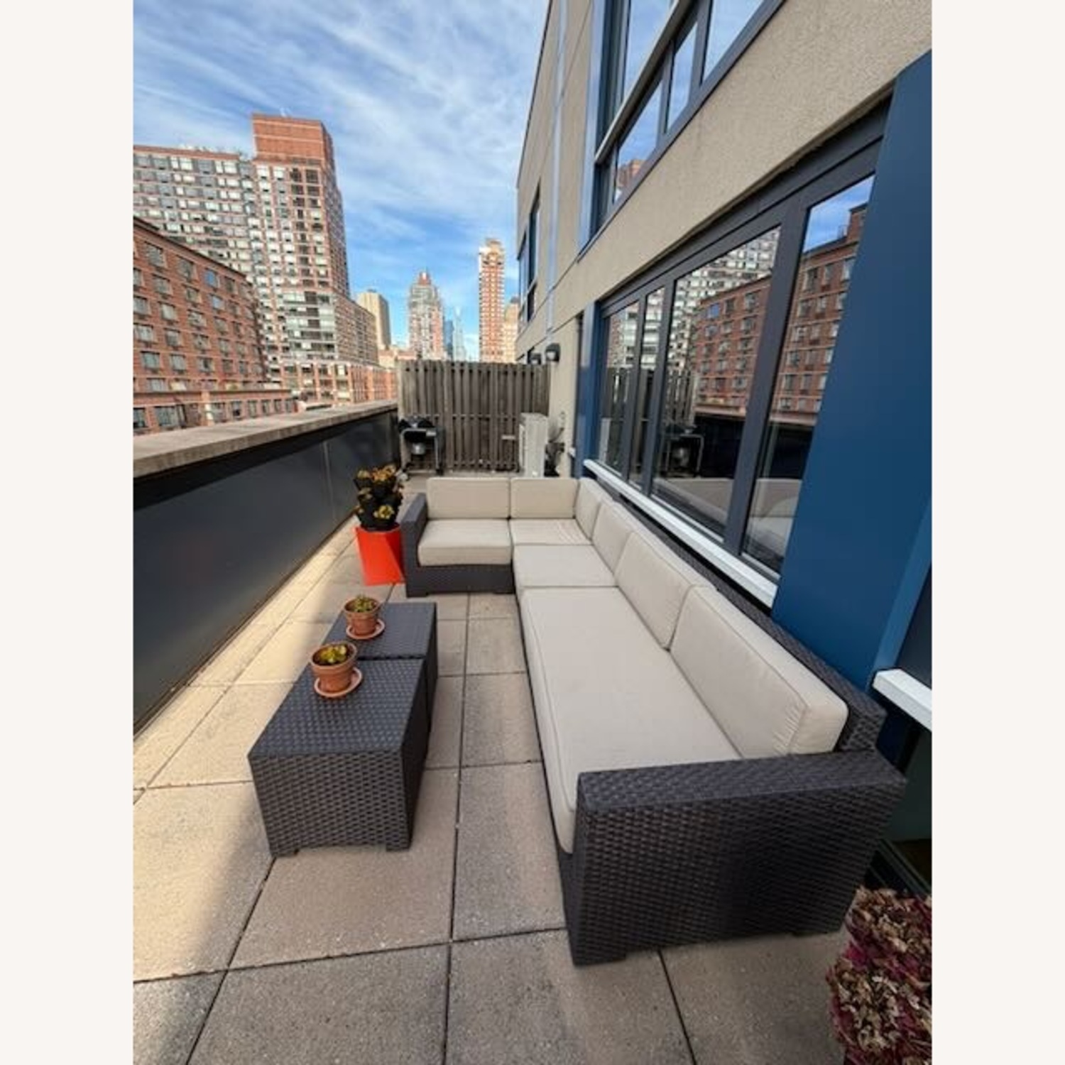 West Elm Dark Gray Fabric Patio Furniture - image-2