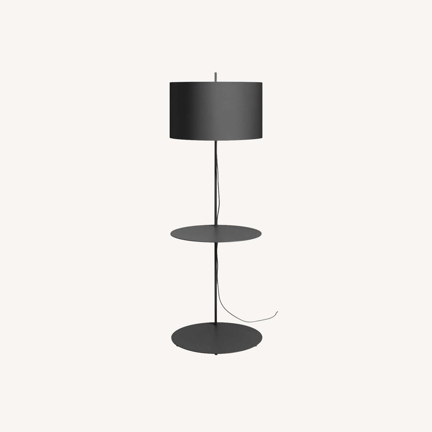 Blue Dot Note Large Floor Lamp with Table - image-0