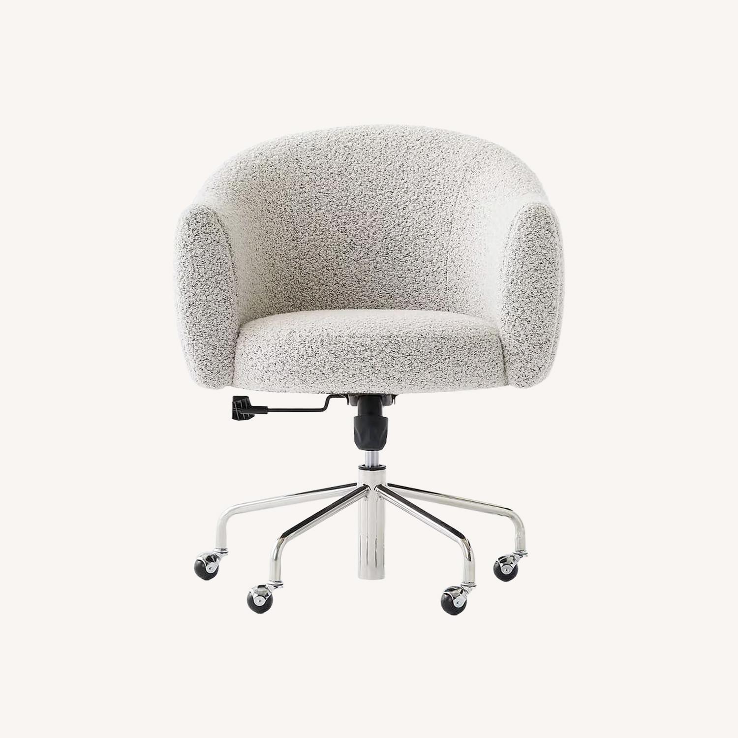 CB2 Light Brown Boucle Office Chair - image-0