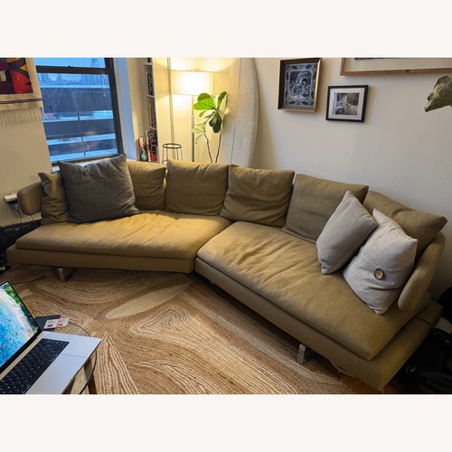 Used B&B Italia Arne Green Cotton 3+ Seater Sofa for sale on AptDeco