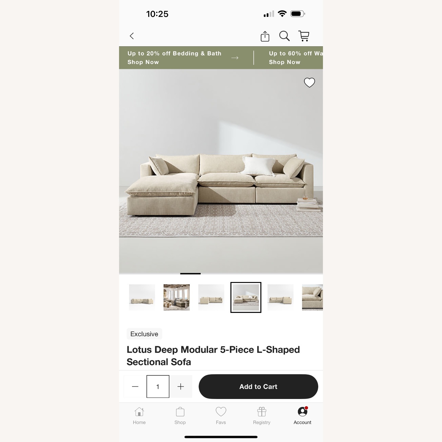 Lotus Deep Modular 5-Piece Sectional Sofa - image-6