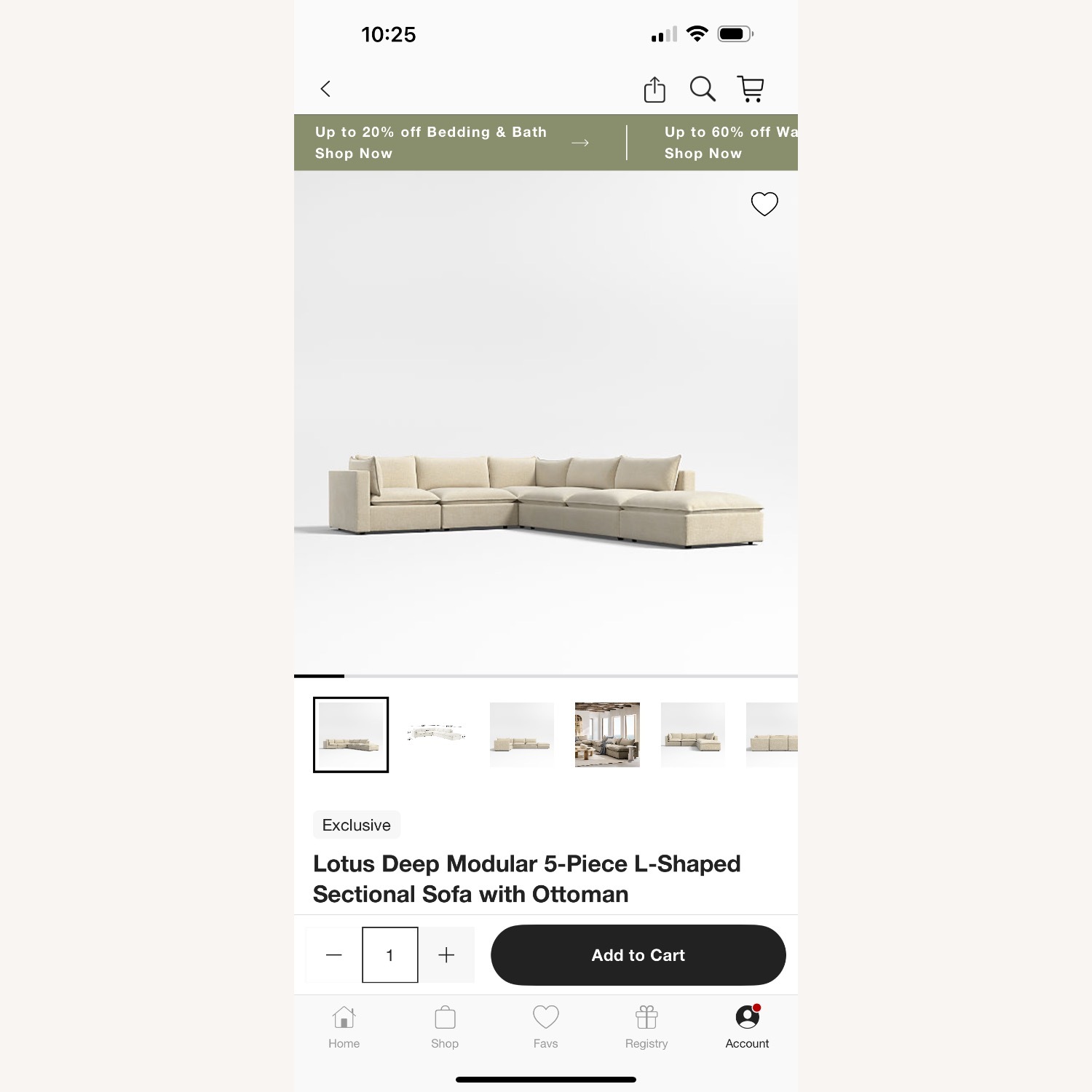 Lotus Deep Modular 5-Piece Sectional Sofa - image-7