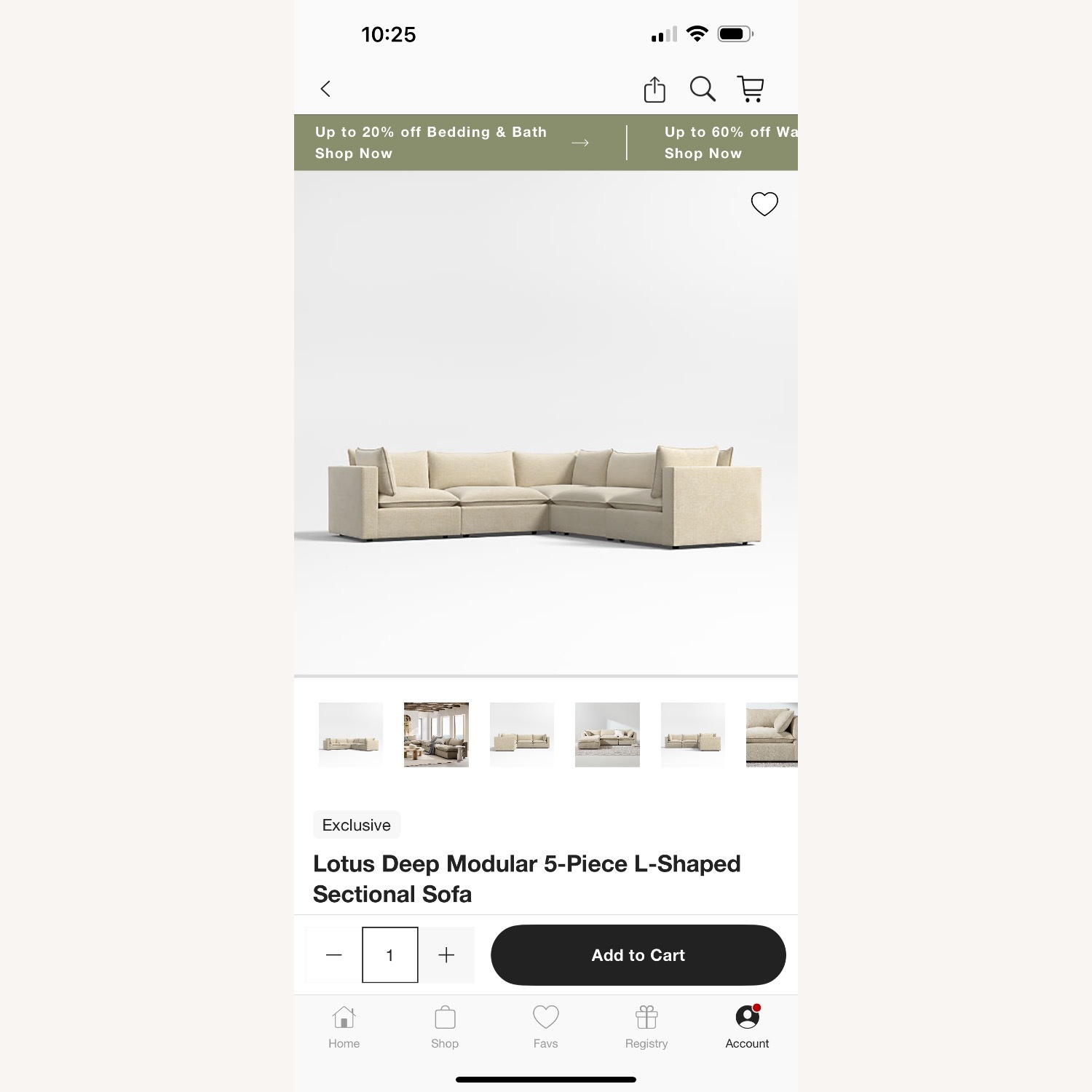Lotus Deep Modular 5-Piece Sectional Sofa - image-2