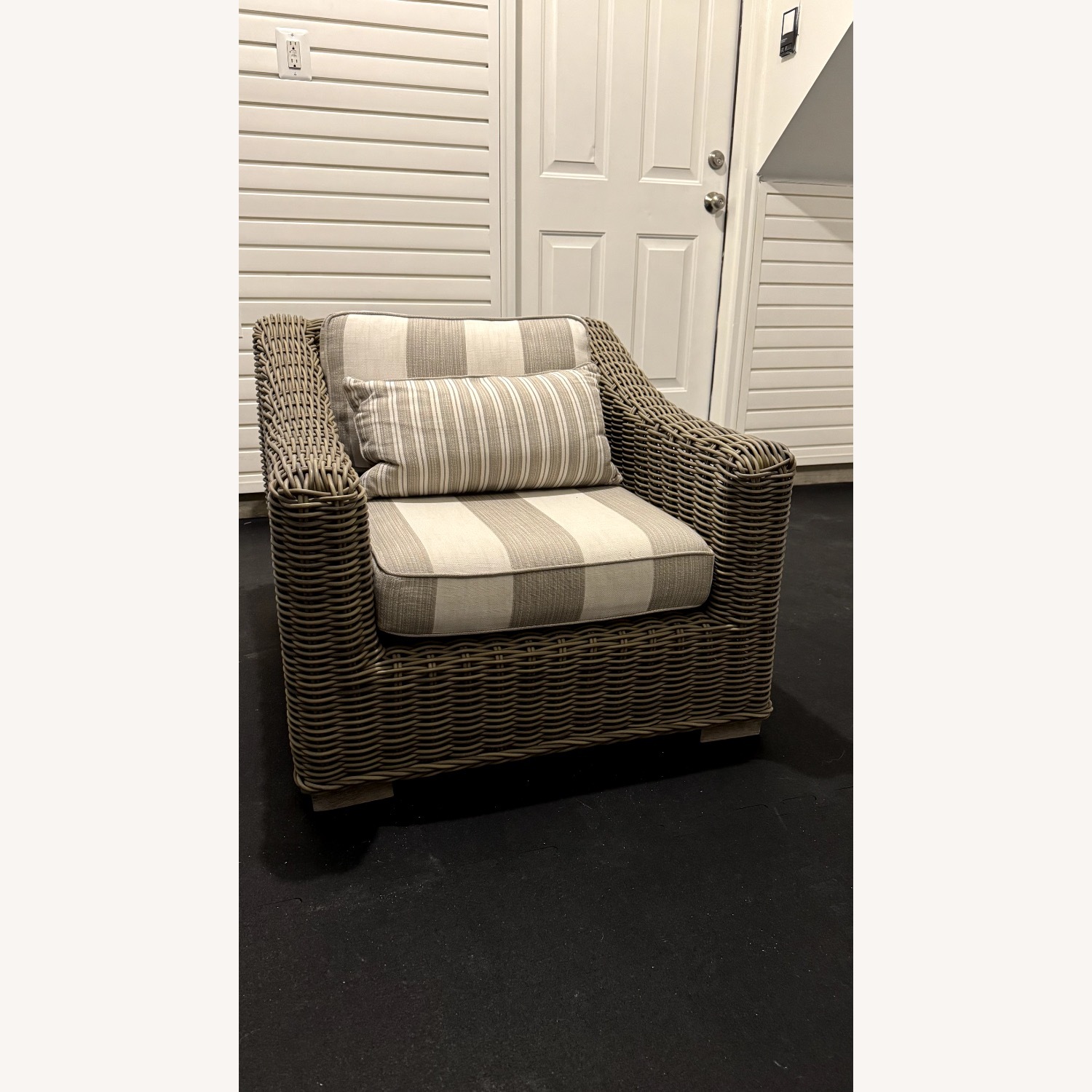 Restoration Hardware Dark Brown Patio Chair - image-5