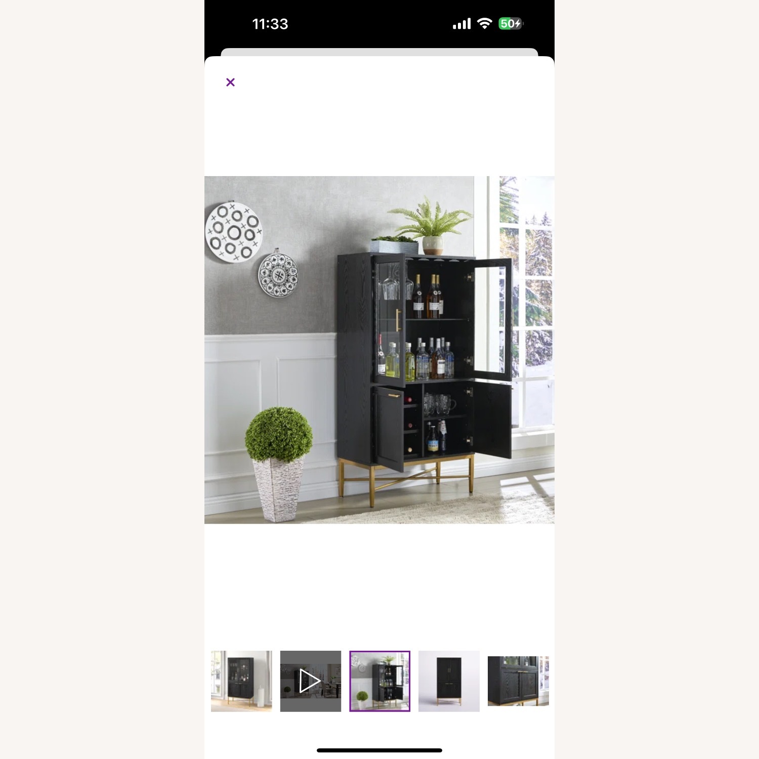 Wayfair Wattson Black Wood Bar Cart - image-5