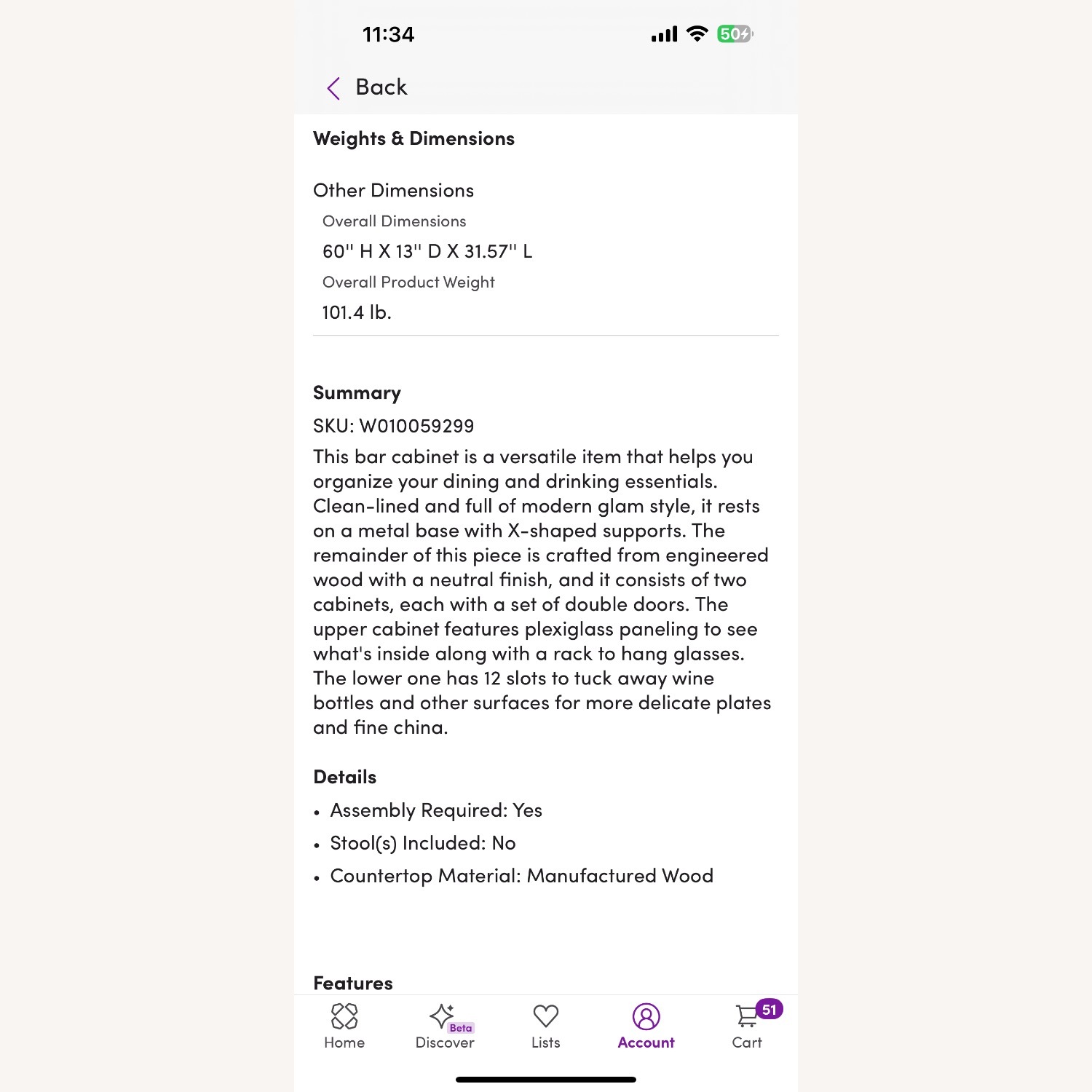 Wayfair Wattson Black Wood Bar Cart - image-8