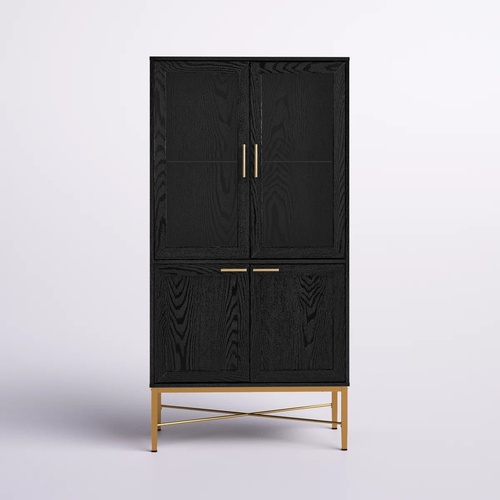 Used Wayfair Wattson Black Wood Bar Cart for sale on AptDeco