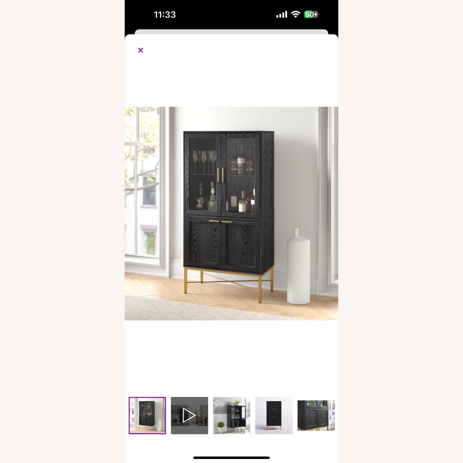 Wayfair Wattson Black Wood Bar Cart - image-6