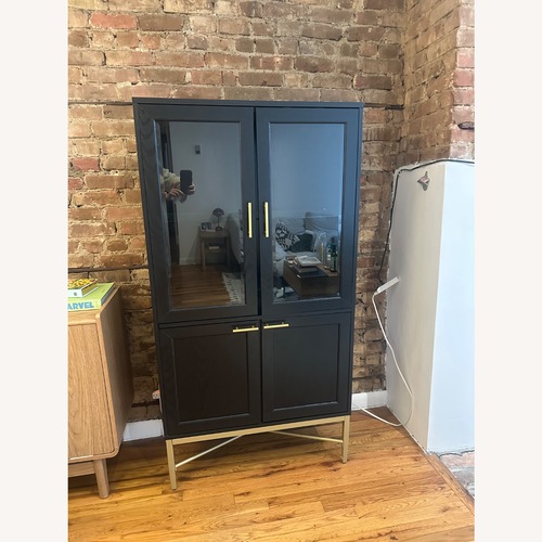 Used Wayfair Wattson Black Wood Bar Cart for sale on AptDeco