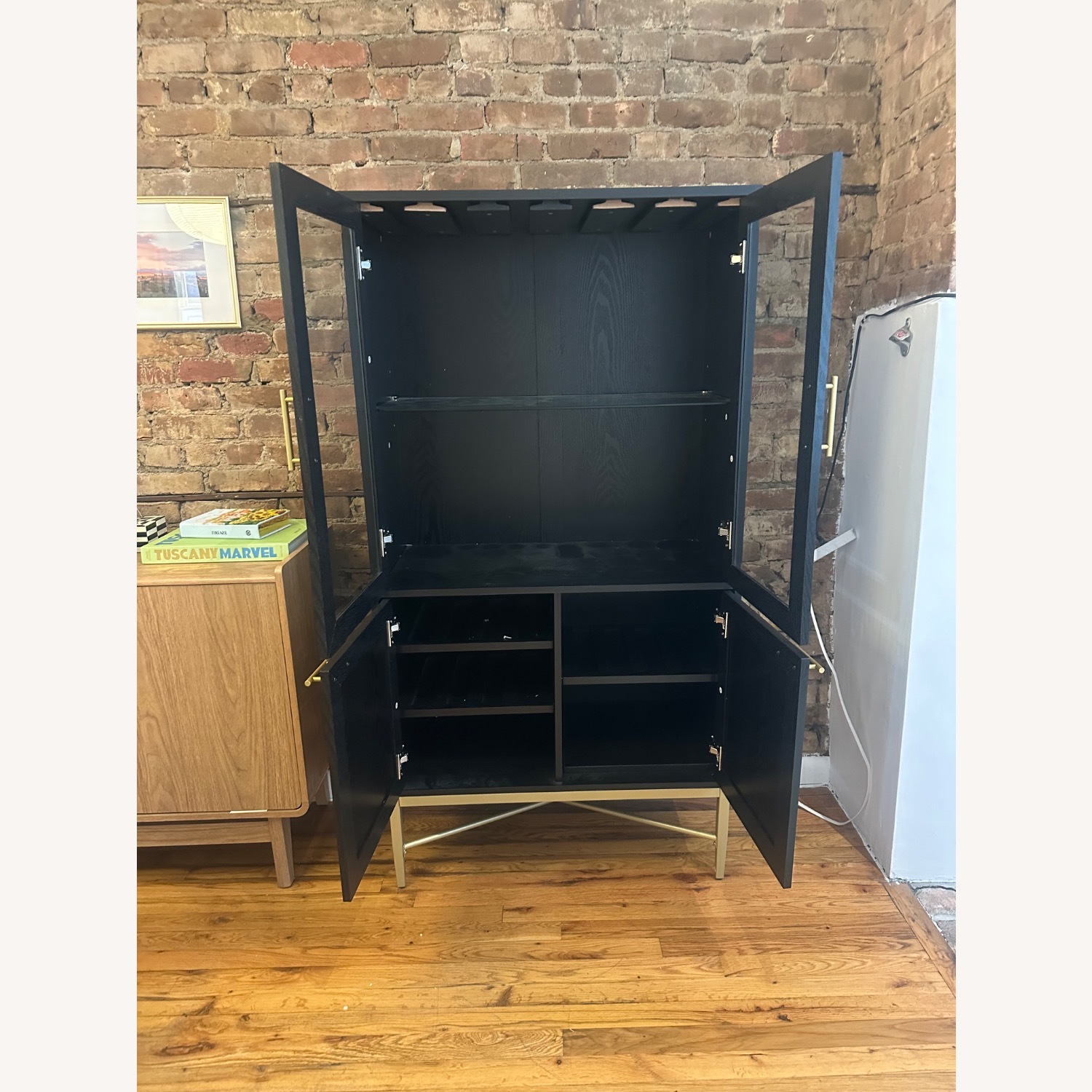 Wayfair Wattson Black Wood Bar Cart - image-3