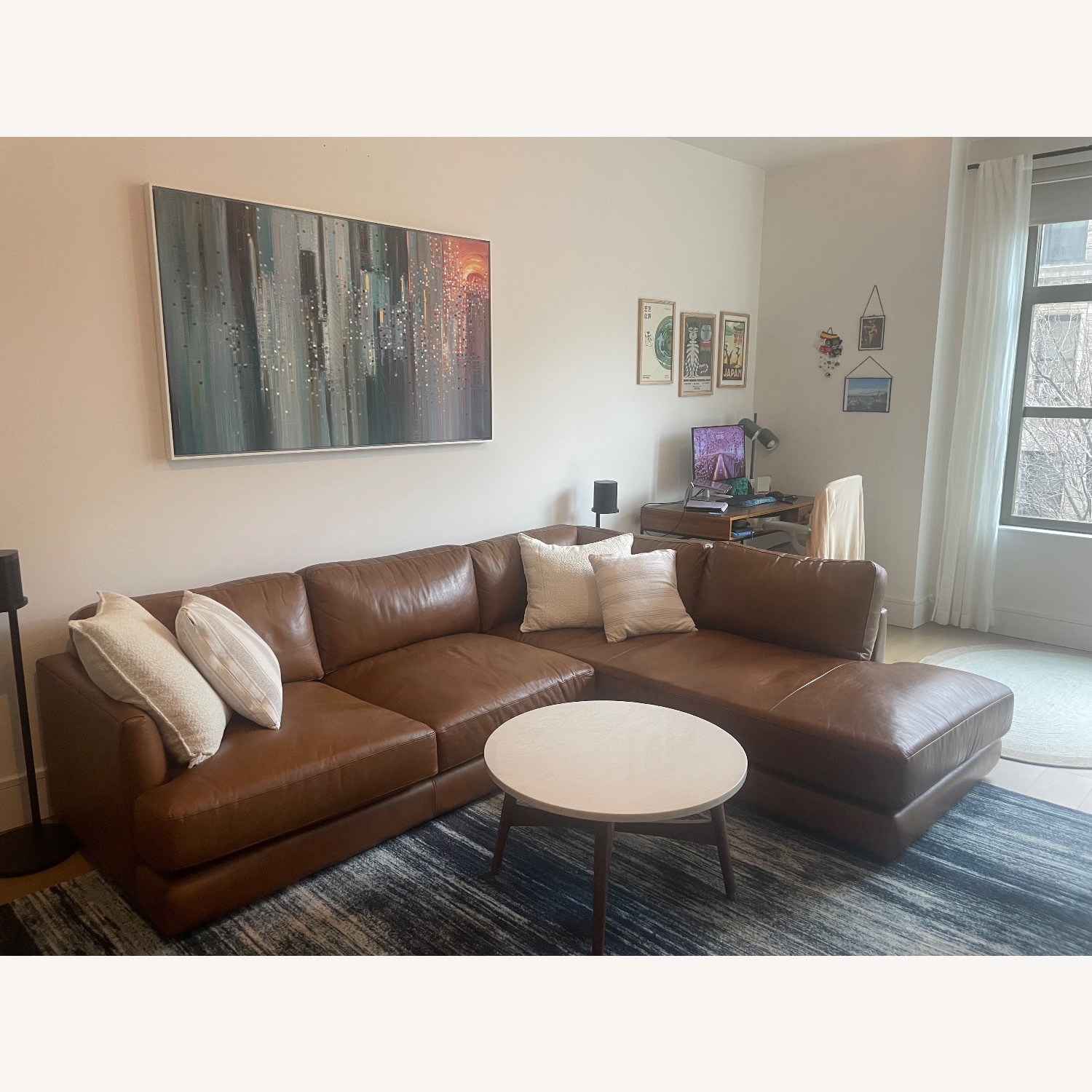 West Elm Haven Light Brown 2 Piece Sectional - image-1