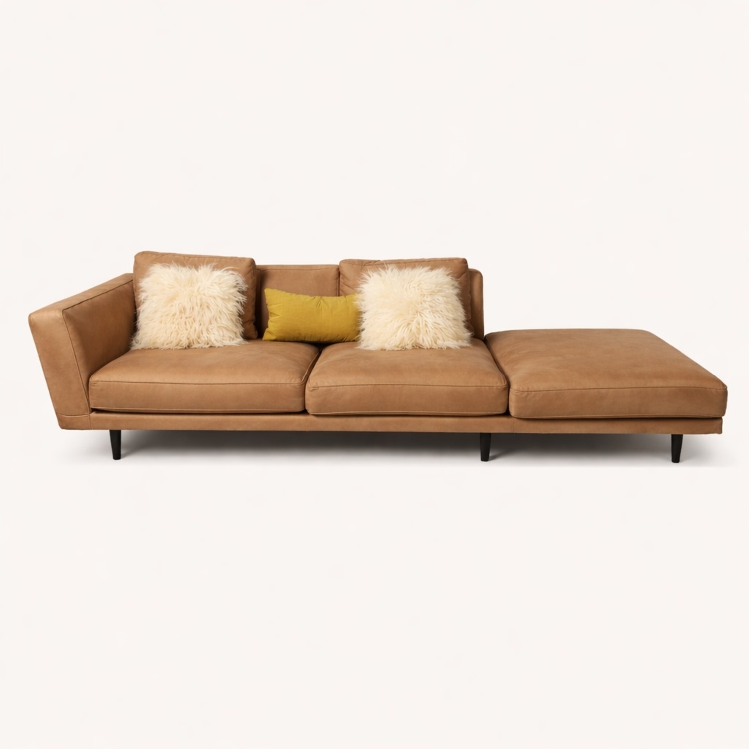 Light Brown Suede 3+ Seater Sofa - image-4