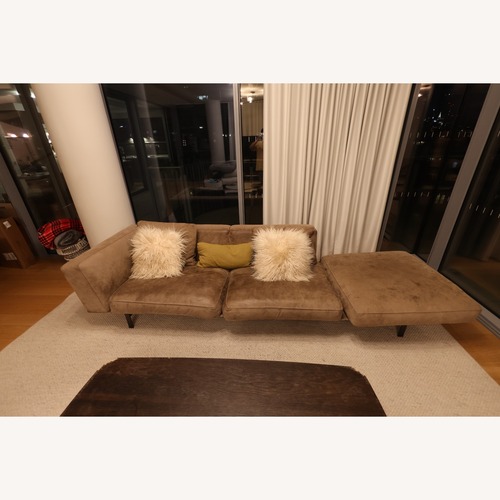 Used Light Brown Suede 3+ Seater Sofa for sale on AptDeco