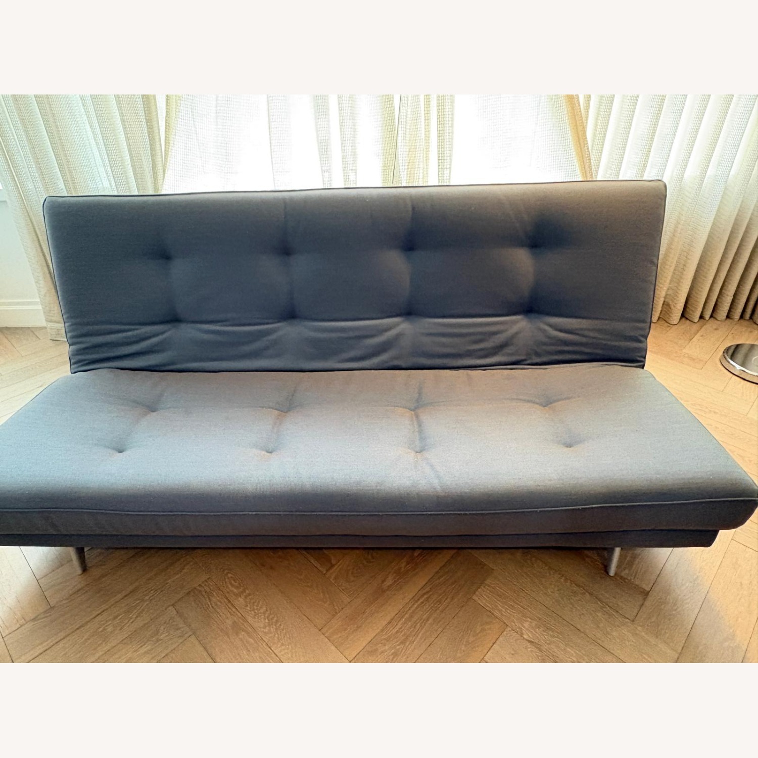 Ligne Roset Blue Fabric Sleeper Sofa - image-1
